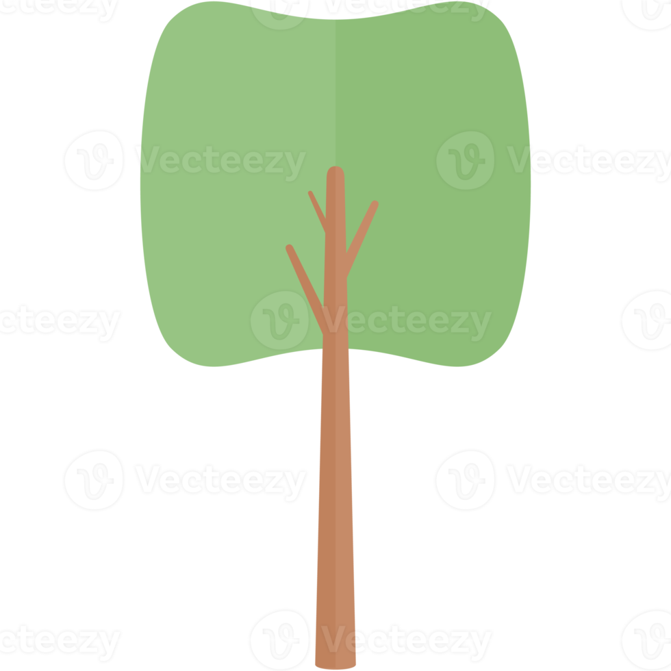 Flat Tree Nature Aesthetic Collection Set png