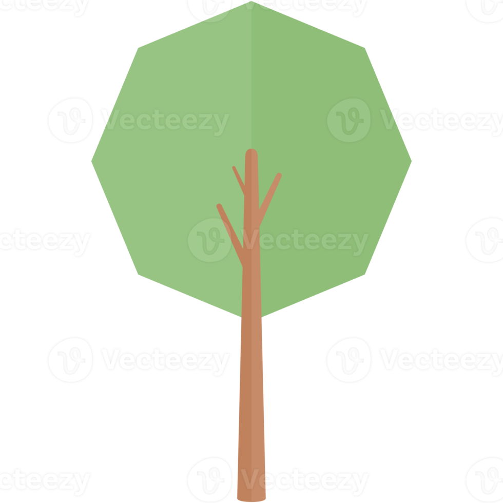 Flat Tree Nature Aesthetic Collection Set png