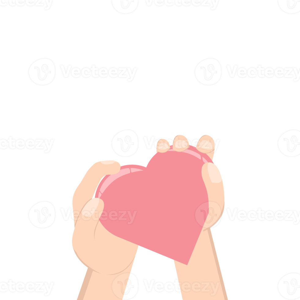 Hand Holding Heart Love Symbol Humanity and Charity Using Two Hand png