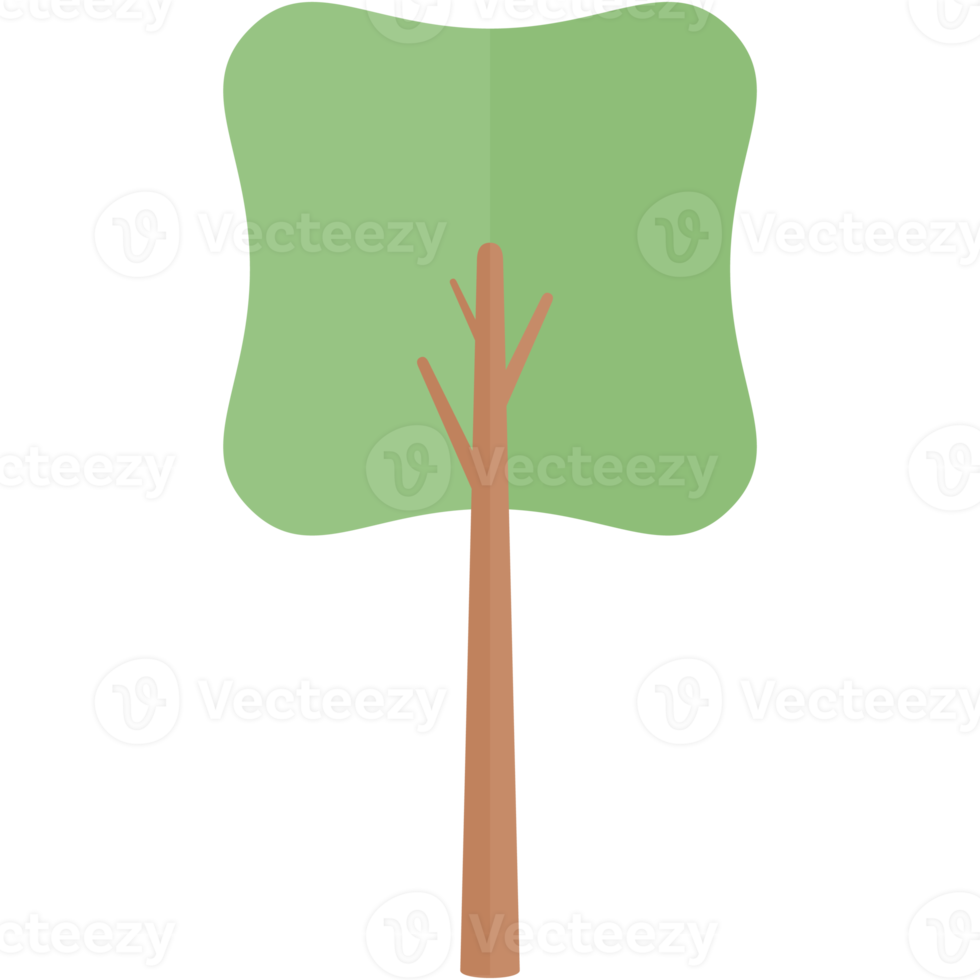 Flat Tree Nature Aesthetic Collection Set png