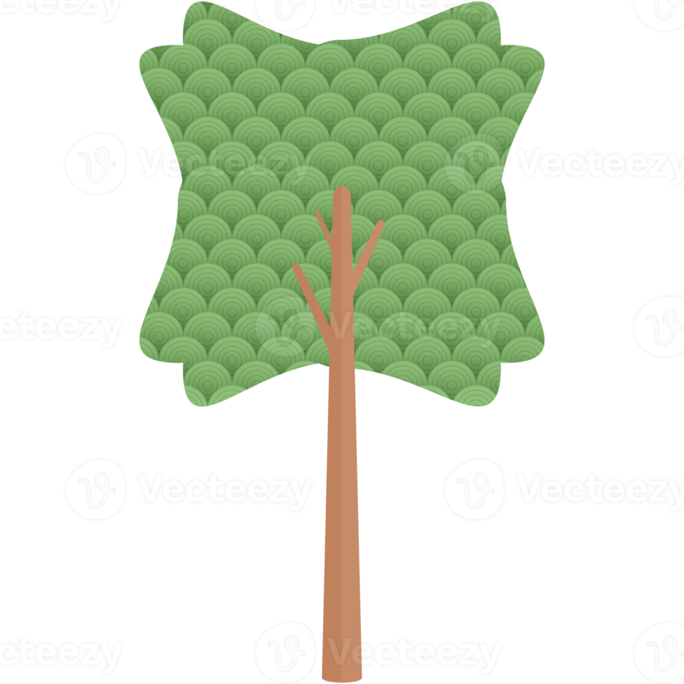 flacher kreis thematischer baum natur ästhetisches sammlungsset png