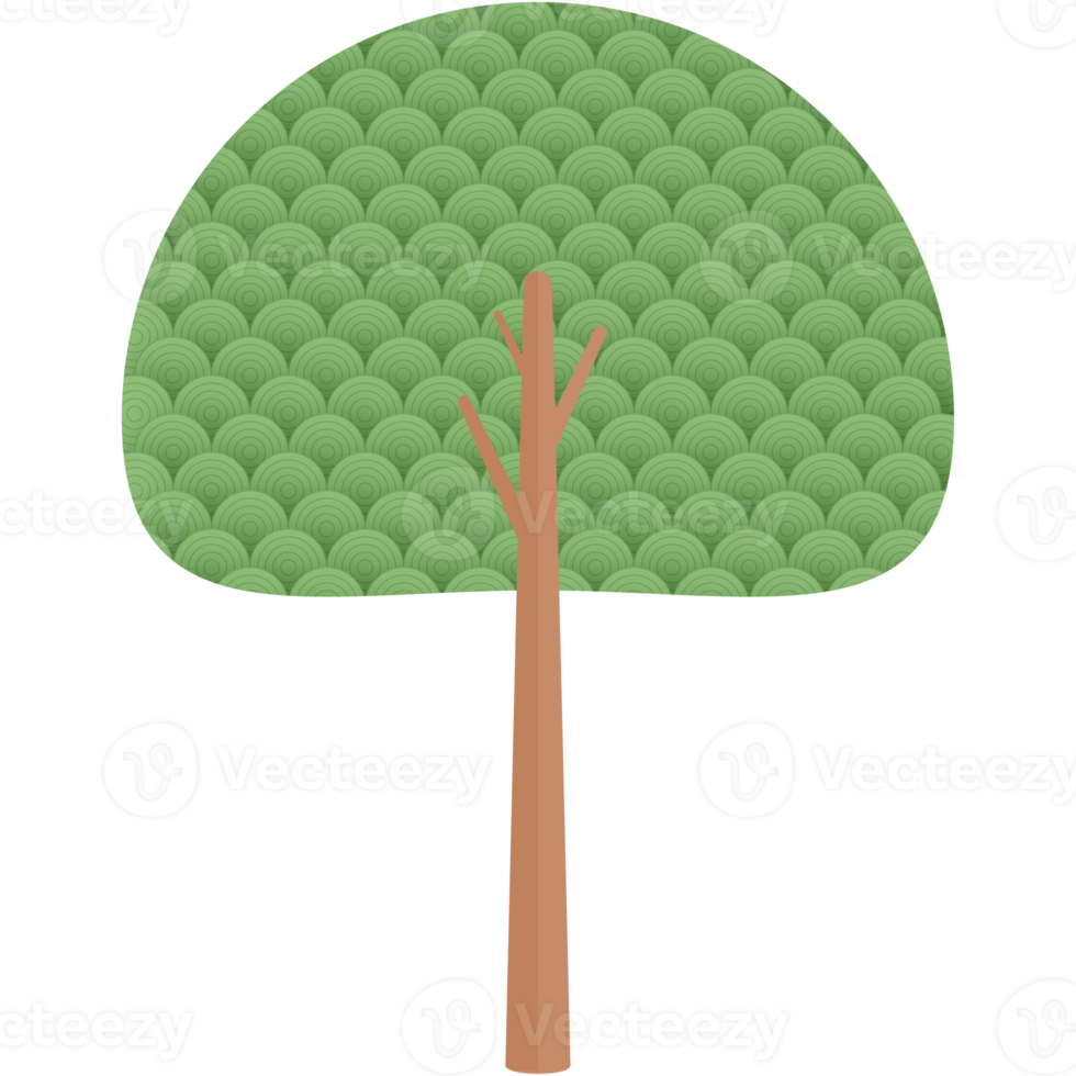 Flat Circle Themed Tree Nature Aesthetic Collection Set png