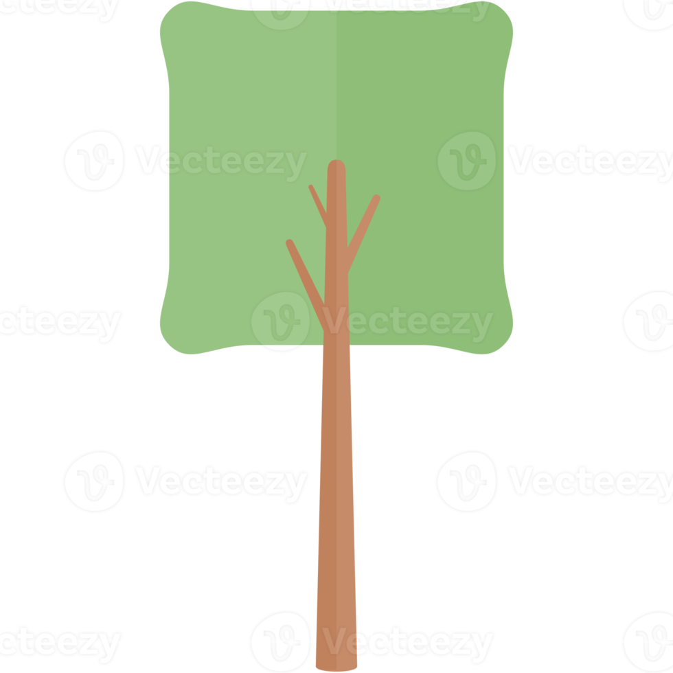 Flat Tree Nature Aesthetic Collection Set png