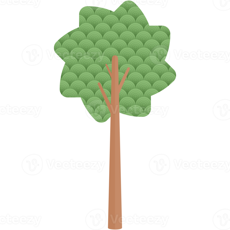 Flat Circle Themed Tree Nature Aesthetic Collection Set png