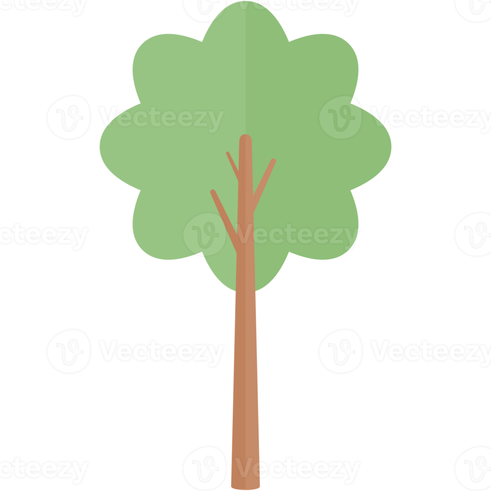 Flat Tree Nature Aesthetic Collection Set png