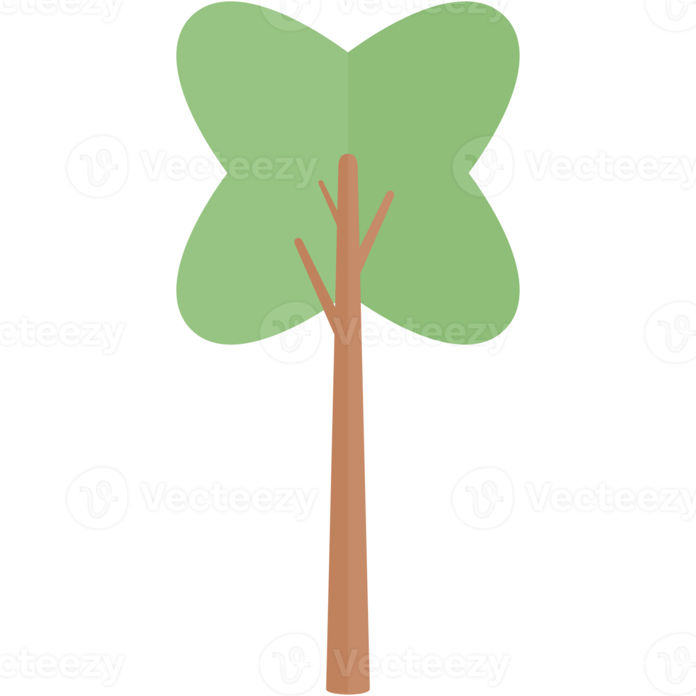 Flat Tree Nature Aesthetic Collection Set png