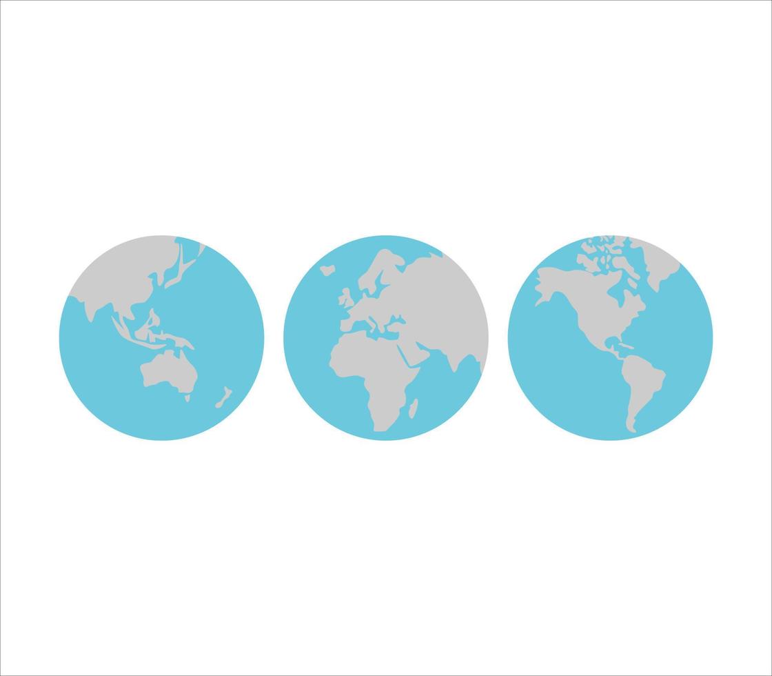 Set of transparent globes of Earth vector