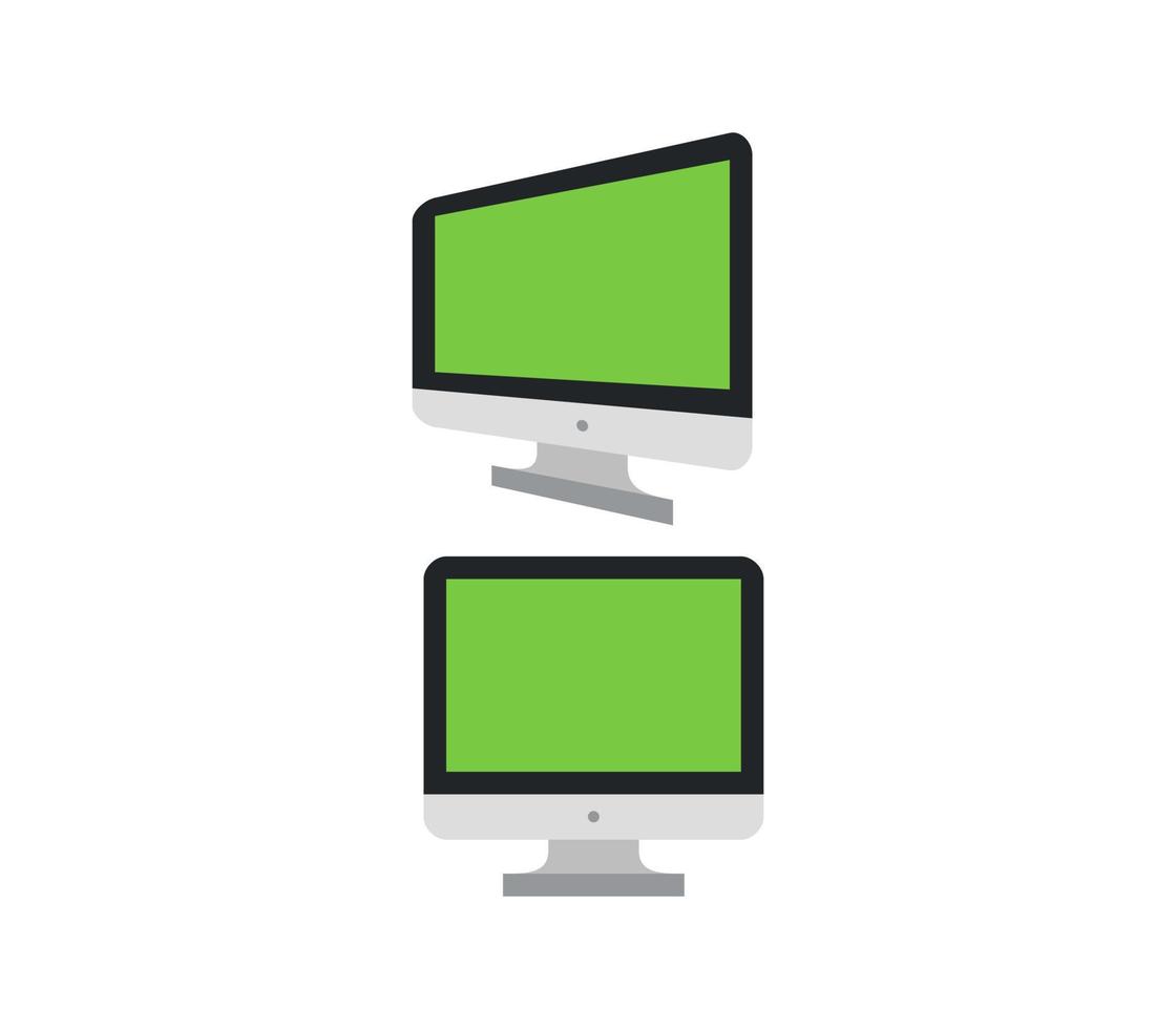 monitor with screen vector