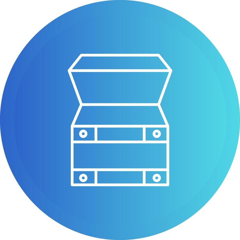 icono de vector de caja de tesoro abierto