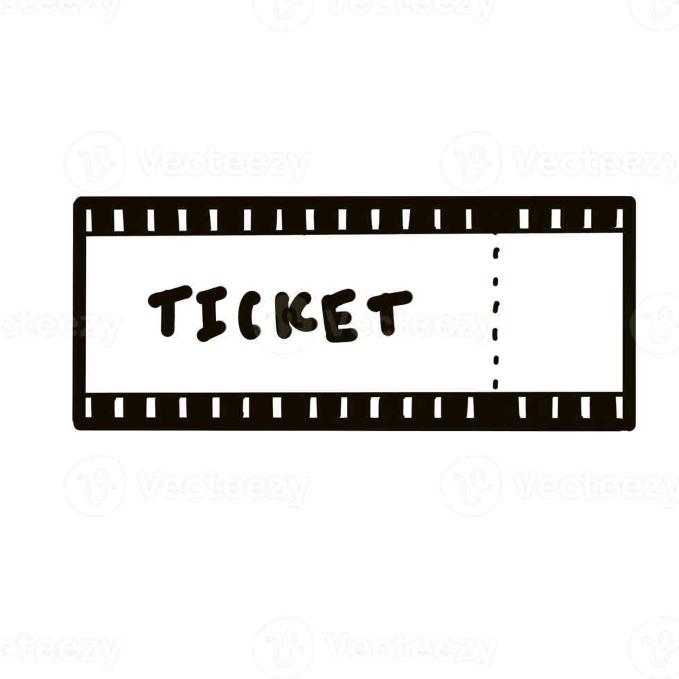 ingresso filme entretenimento relaxar atividade encontro linha orgânica desenhada à mão rabisco png