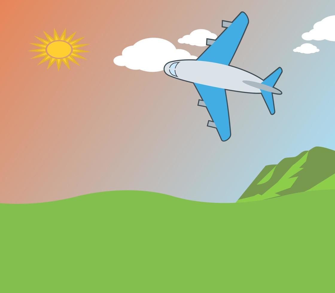 airplane flying in the sky vector