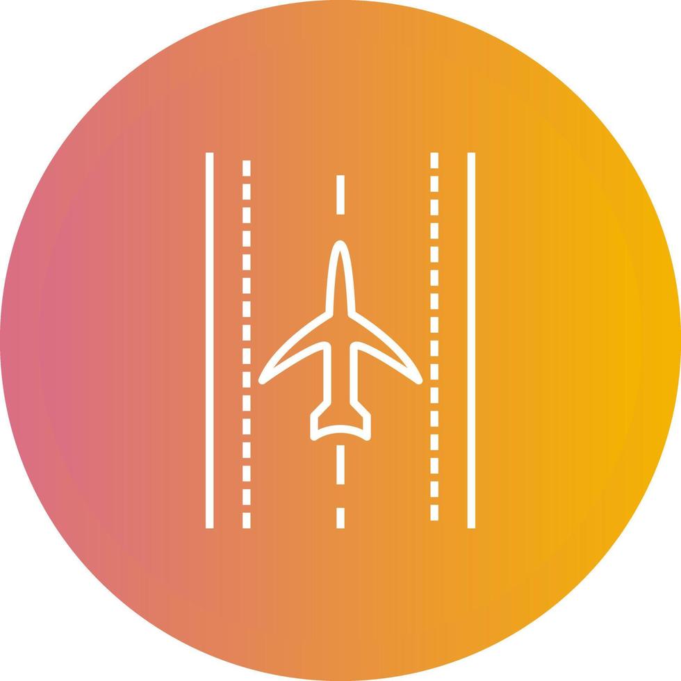 Plane on Runway Vector Icon