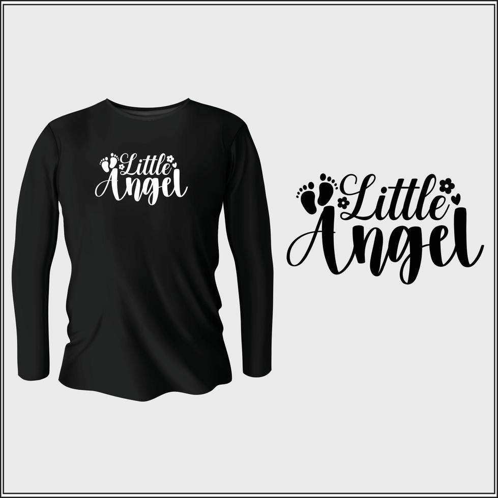 little angel   t-shirt design with vector