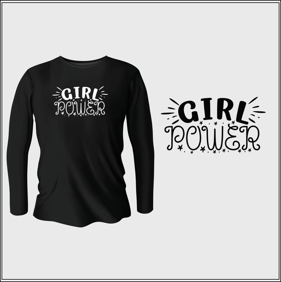 girl power t-shirt design with vector
