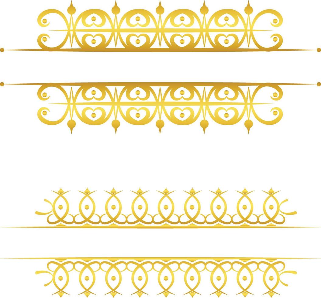 Golden Floral Vintage Title Frame Set vector