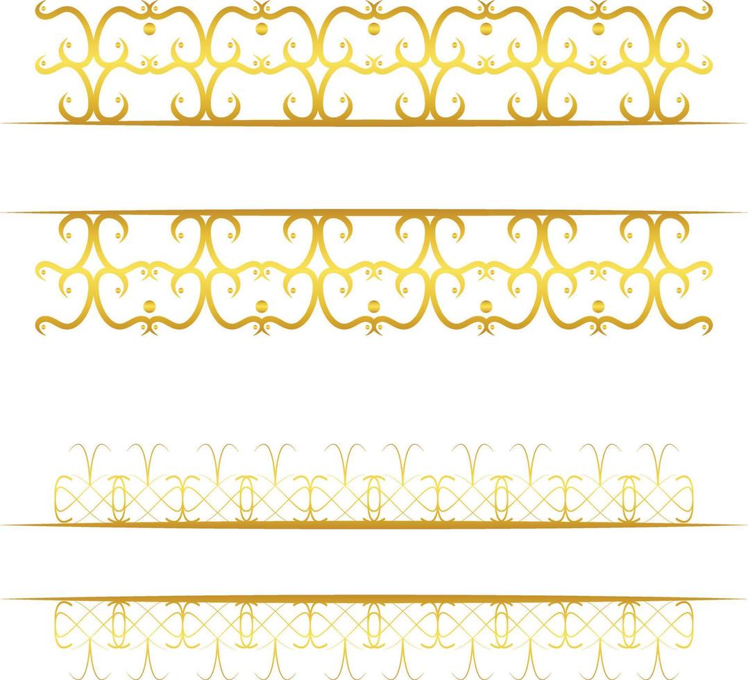 Gold Color Floral Title Frame Set vector