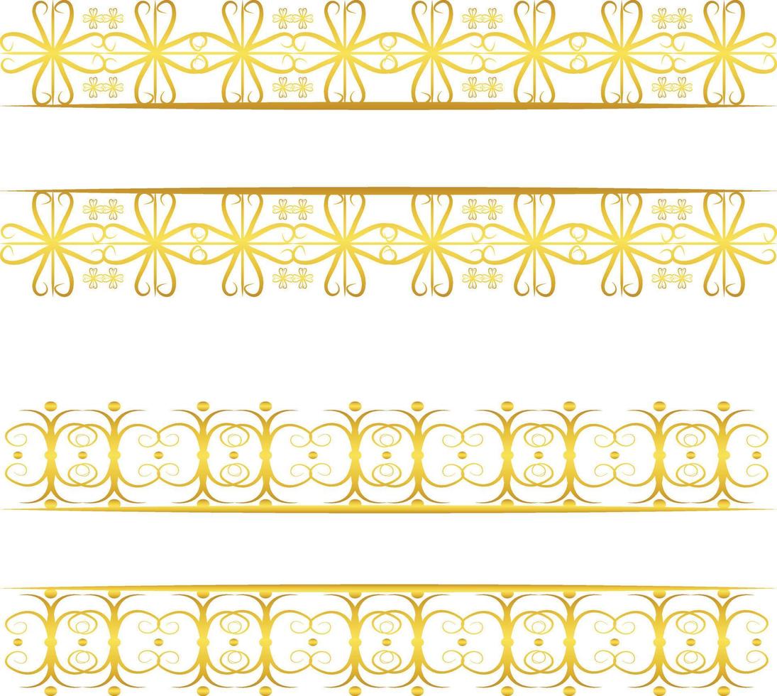 Abastract Golden Floral Vintage Title Frame Element Set vector