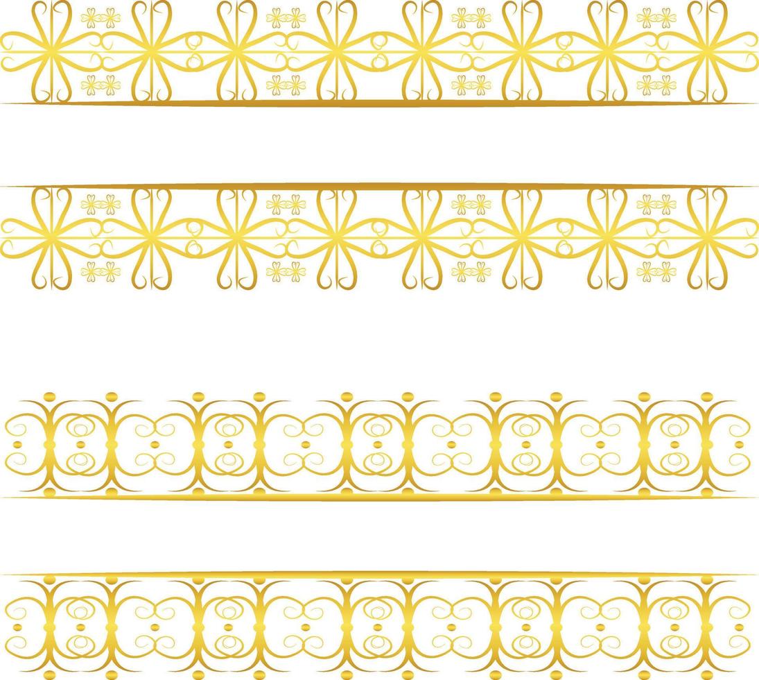 Abastract Golden Floral Vintage Title Frame Element Set vector