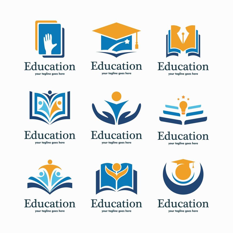 conjunto de plantillas de logotipo de educación vector