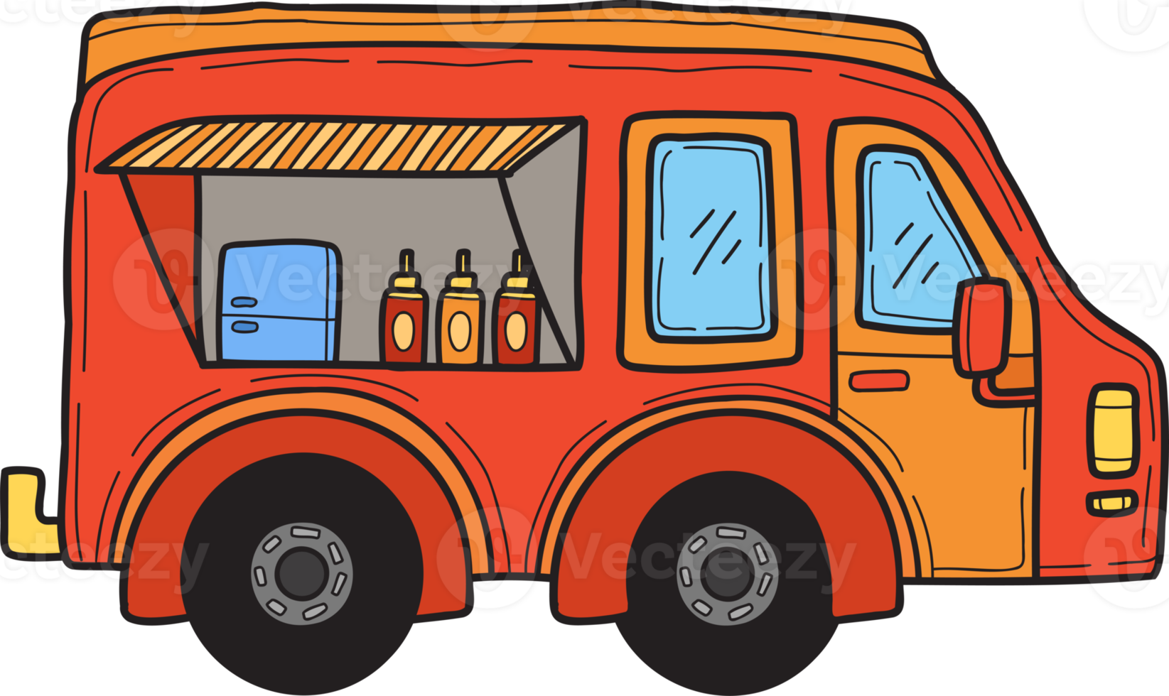 mano disegnato cibo camion illustrazione png