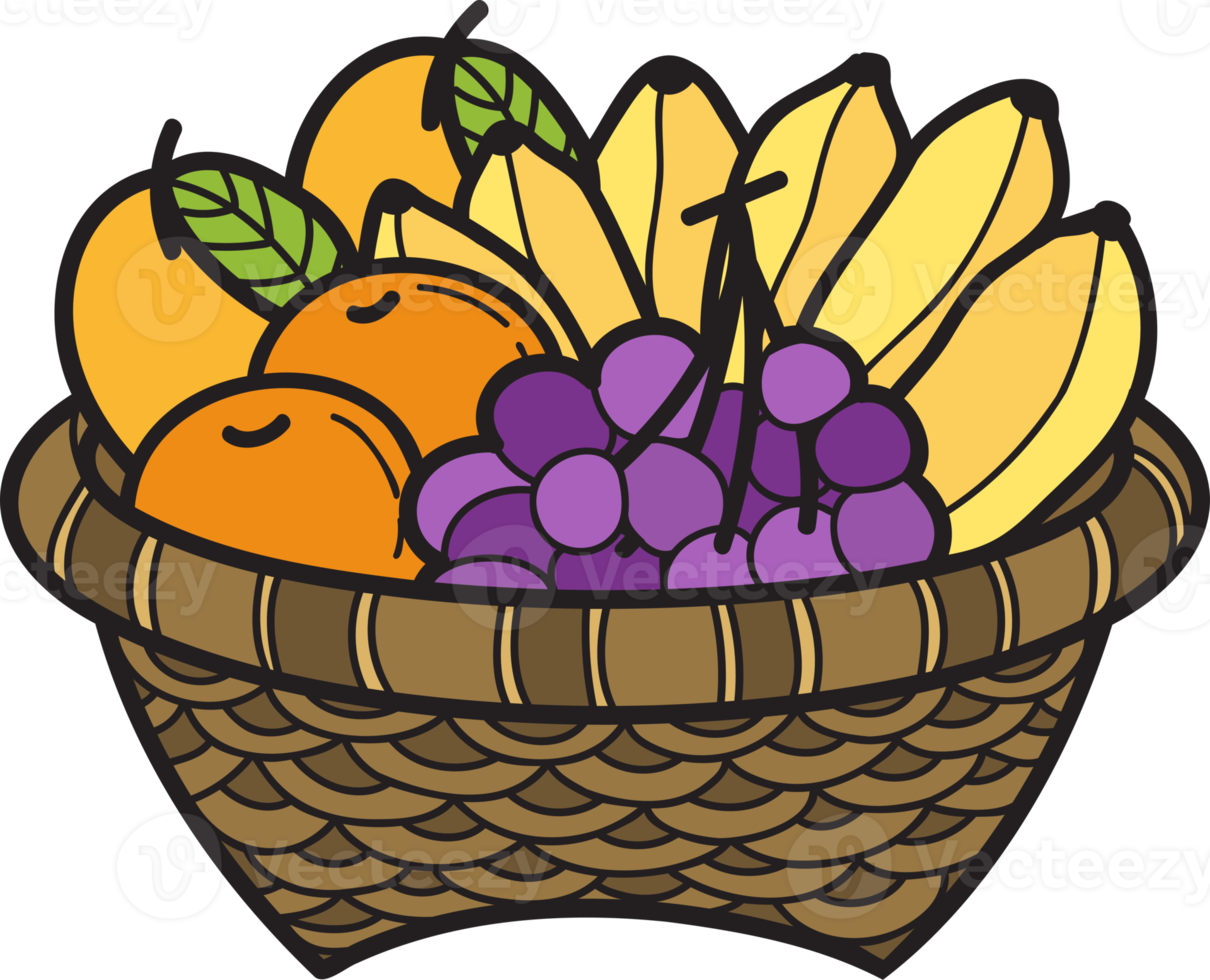 Hand Drawn fruit basket illustration 16733039 PNG
