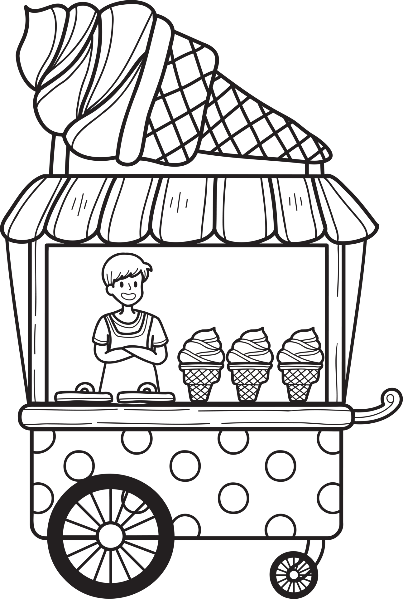 Ice Cream Vendor Drawing