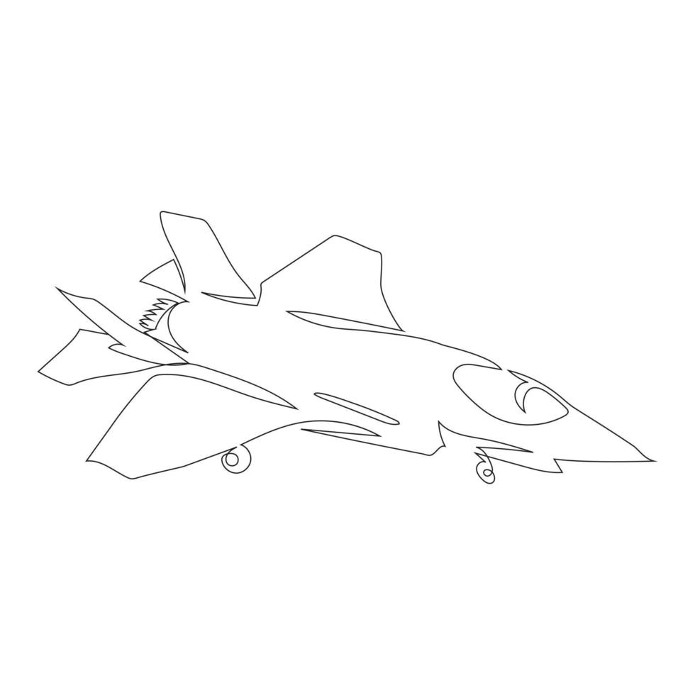 Aircraft line art drawing style, the Aircraft sketch black linear isolated on white background, the best Aircraft line art vector illustration.