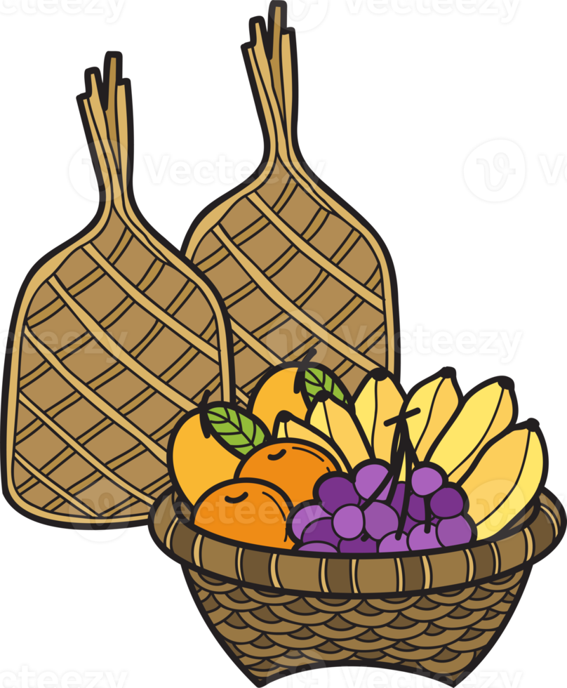Hand Drawn fruit basket illustration 16733218 PNG