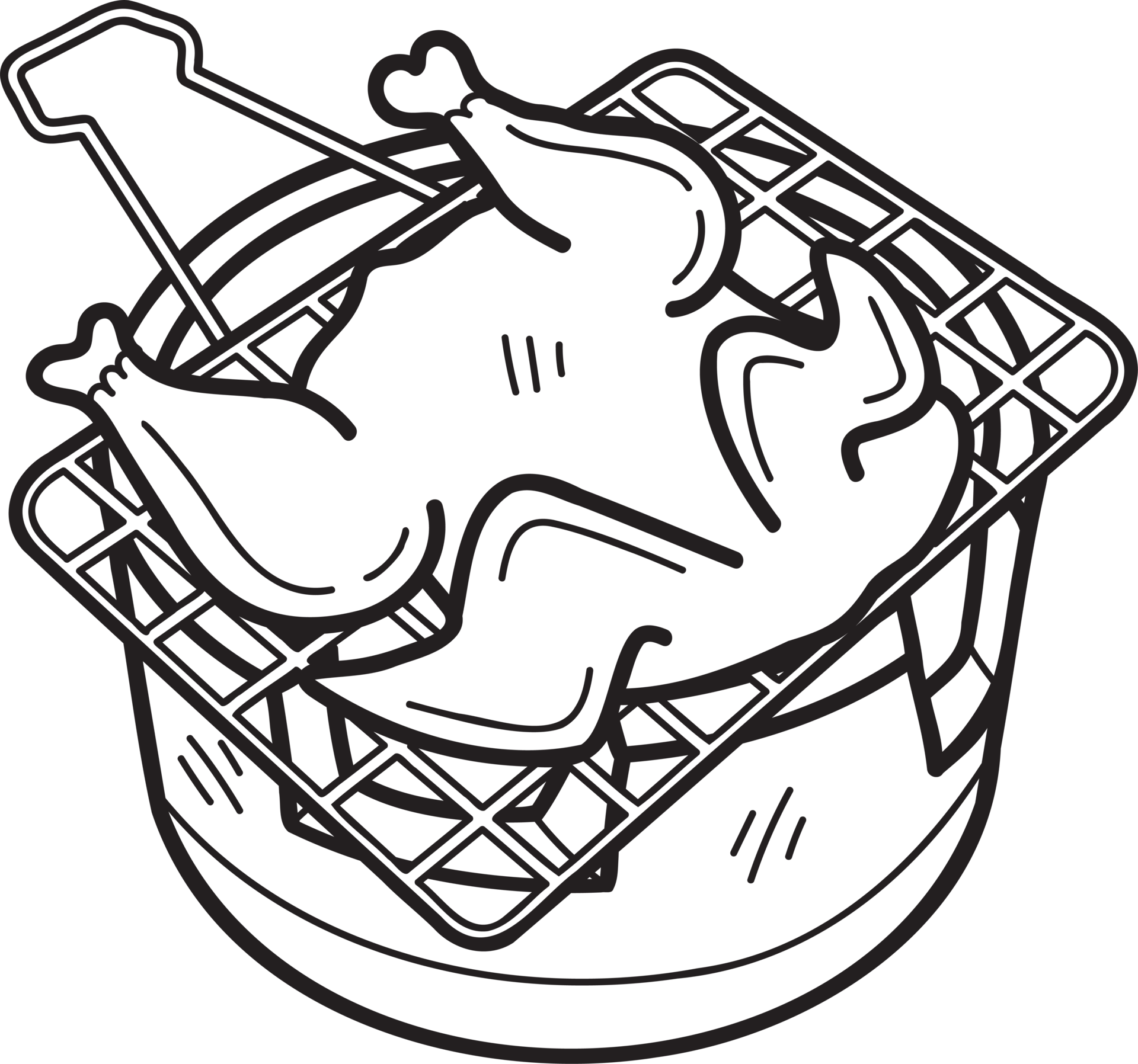 Hand Drawn Grilled Chicken and thai Brazier illustration 16733236 PNG