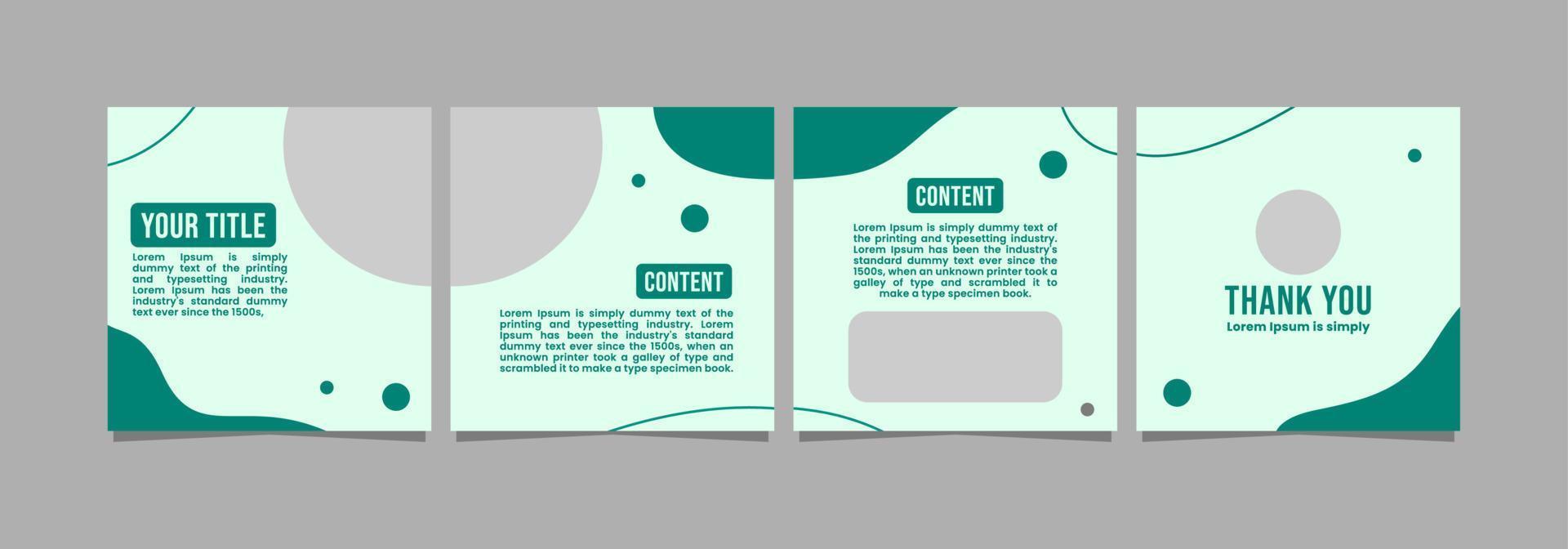 microblog or carousel post creative template for instagram. social media post template with green theme vector