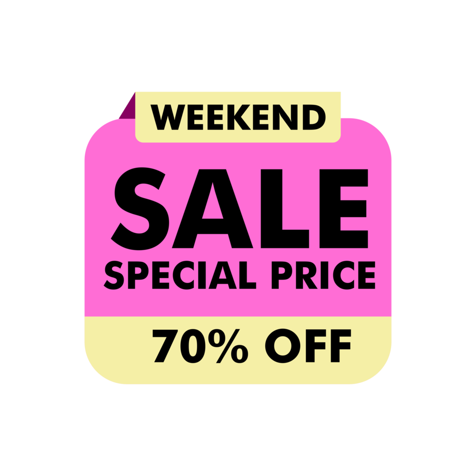 Sale banner set, special offer tag collection. Weekend hot deal badge template, this weekend only sale icon. png