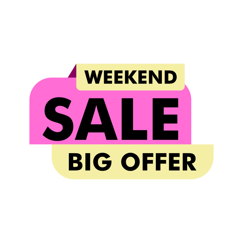 Sale banner set, special offer tag collection. Weekend hot deal badge template, this weekend only sale icon. png