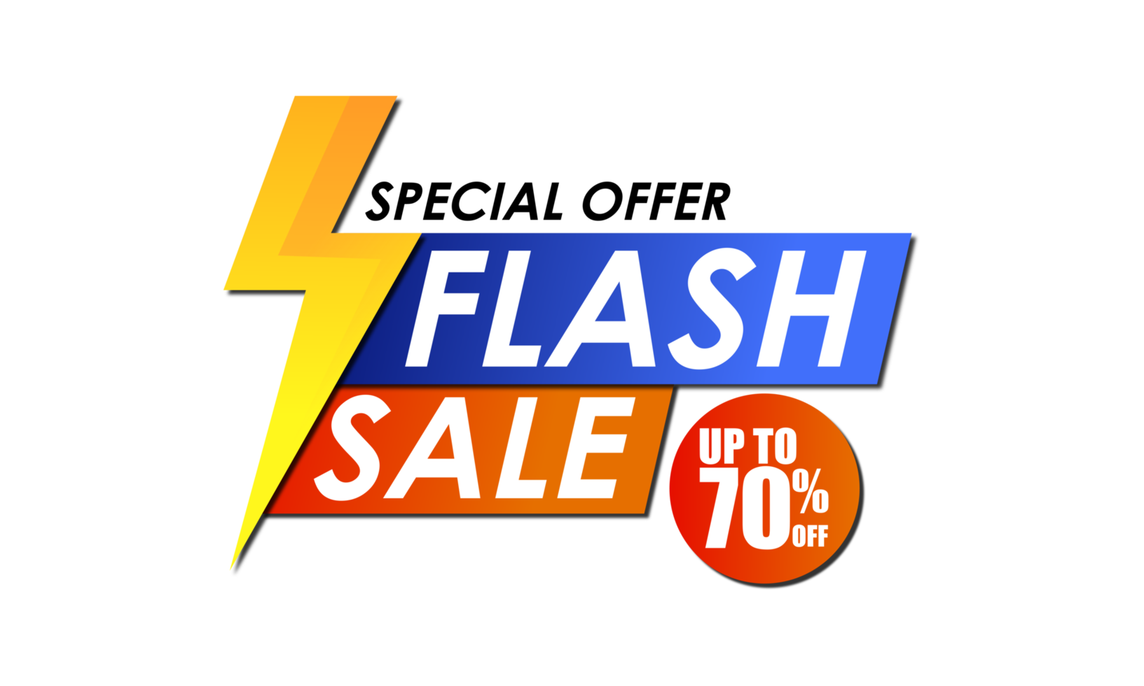 flash sale banner template design for web or social media. Special offer discount png