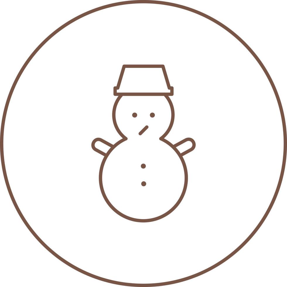 Beautiful Snowman Line Vector Icon