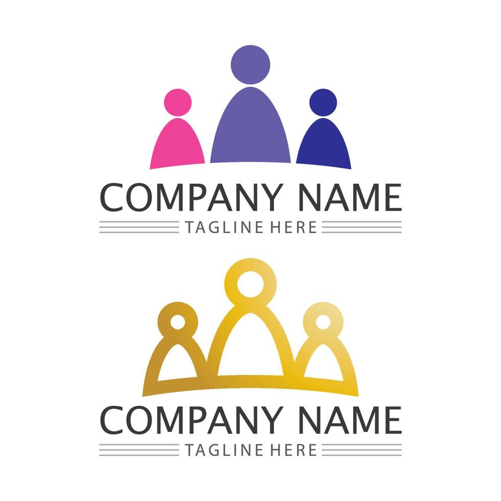 People Icon work group Vector  logo illustration design
