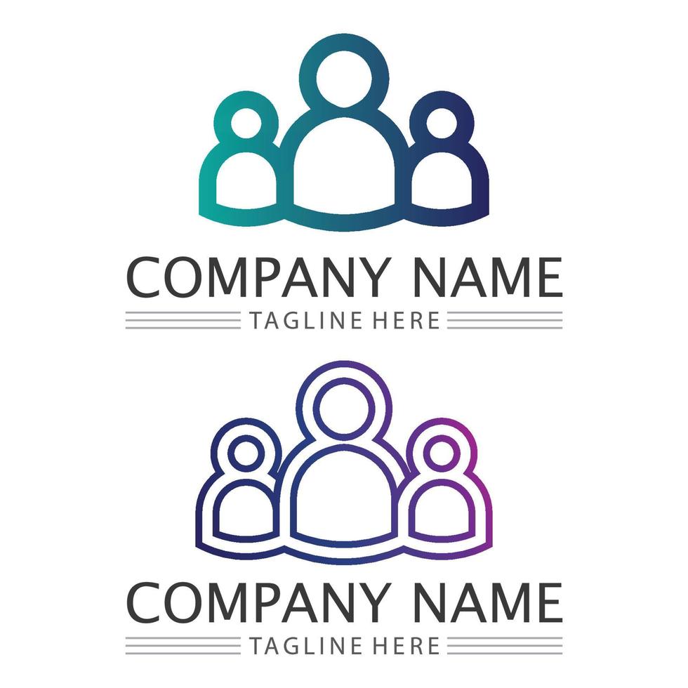 People Icon work group Vector  logo illustration design