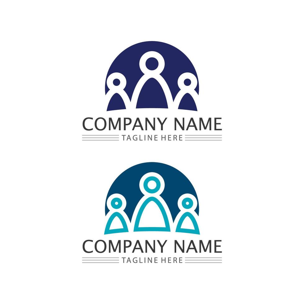 People Icon work group Vector  logo illustration design