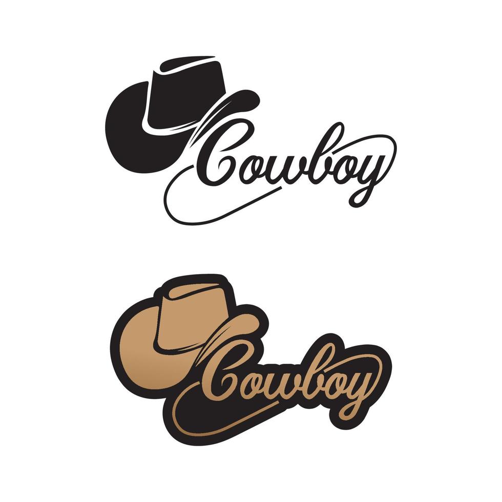 sombrero de vaquero, logotipo, icono, vector, diseño, plantilla vector