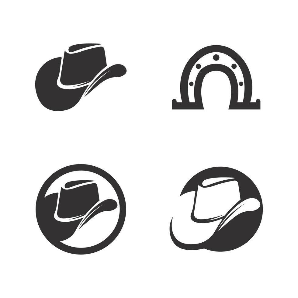 sombrero de vaquero, logotipo, icono, vector, diseño, plantilla vector