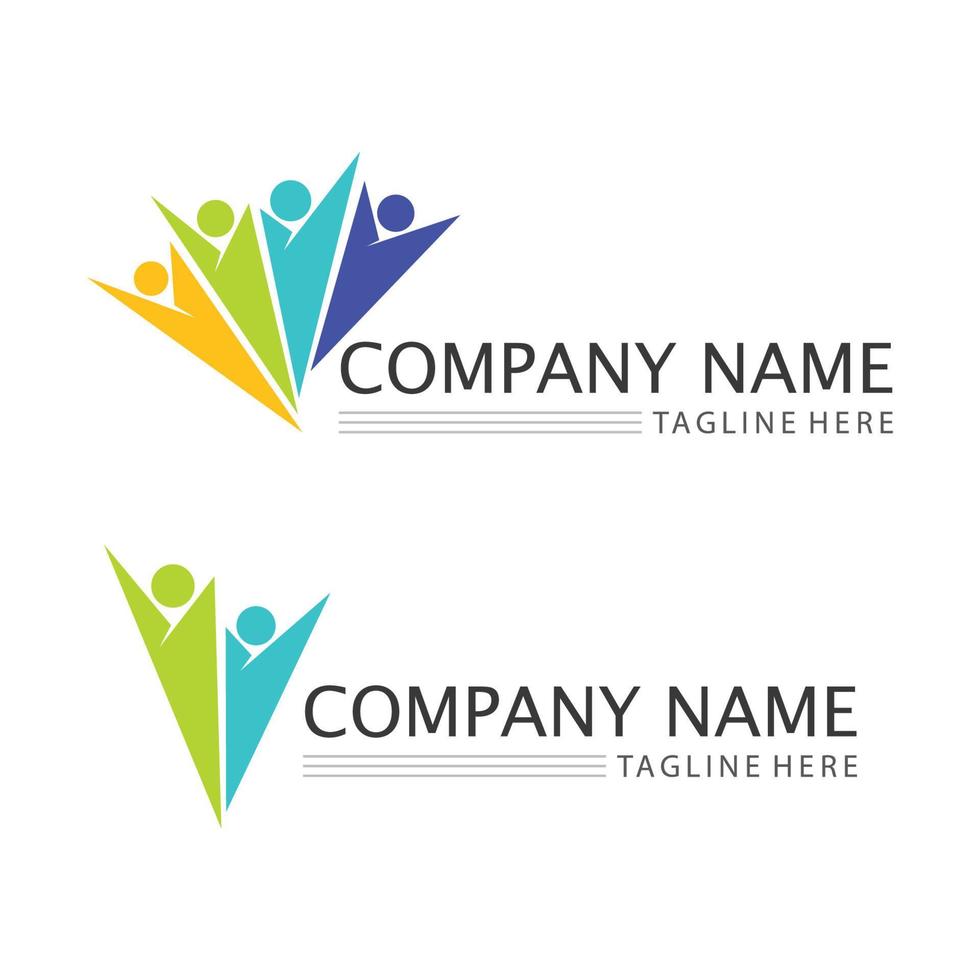 People Icon work group Vector  logo illustration design