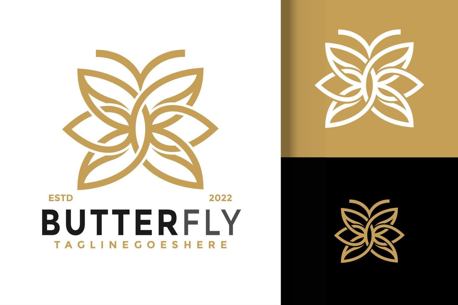Abstract Butterfly Ornament Logo Design Vector Illustration Template