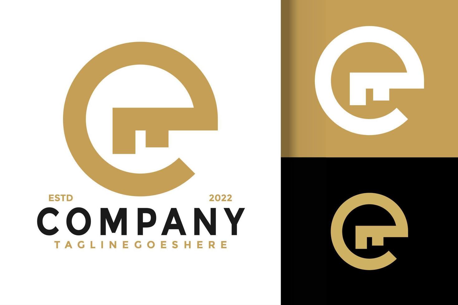 Letter E Key Logo Design Vector Illustration Template