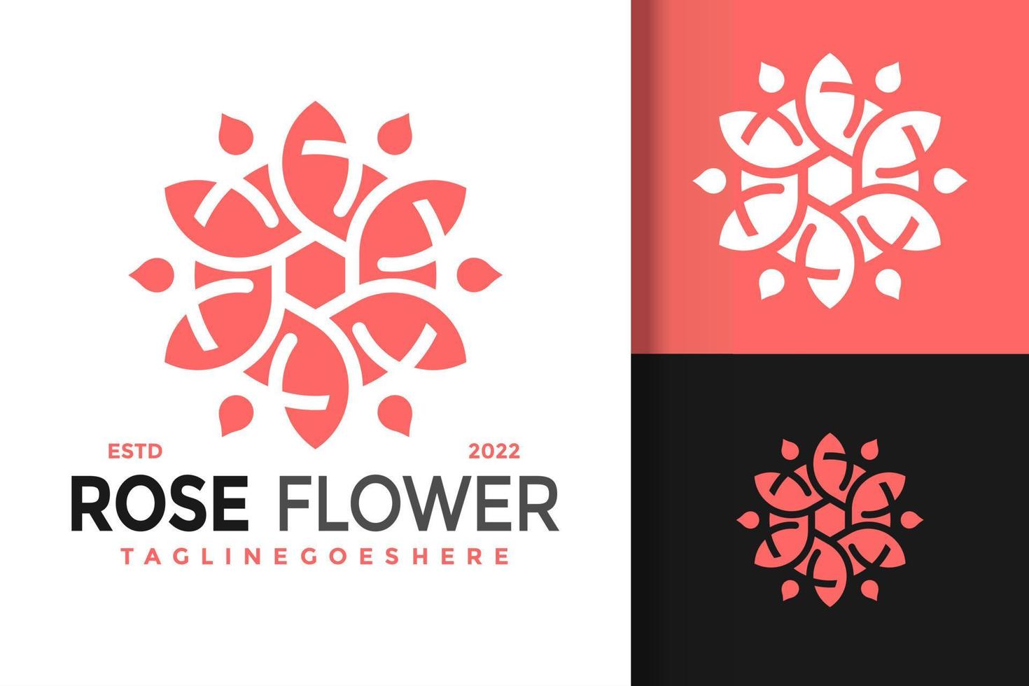 Beauty Rose Flower Logo Design Vector Illustration Template