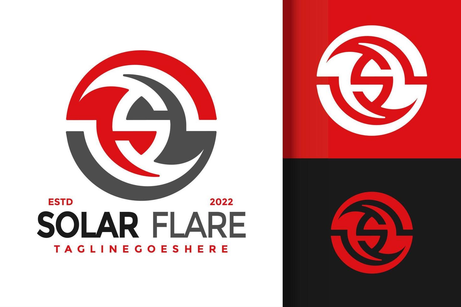 plantilla de ilustración de vector de diseño de logotipo de llamarada solar monogram s