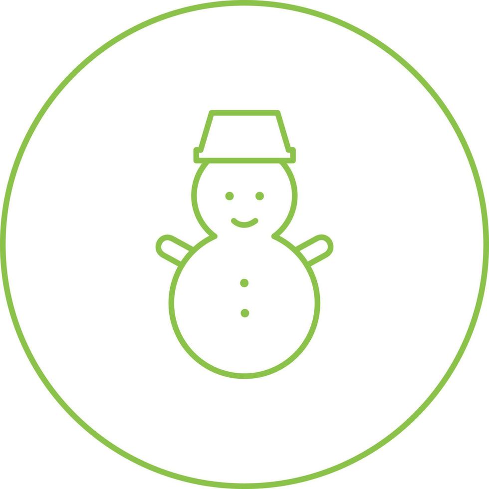 Beautiful Snowman Line Vector Icon