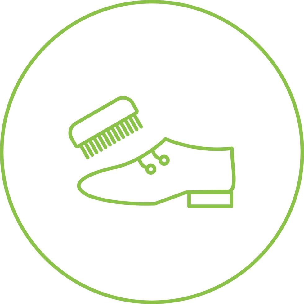 Beautiful Shoe And Brush Line Vector Icon