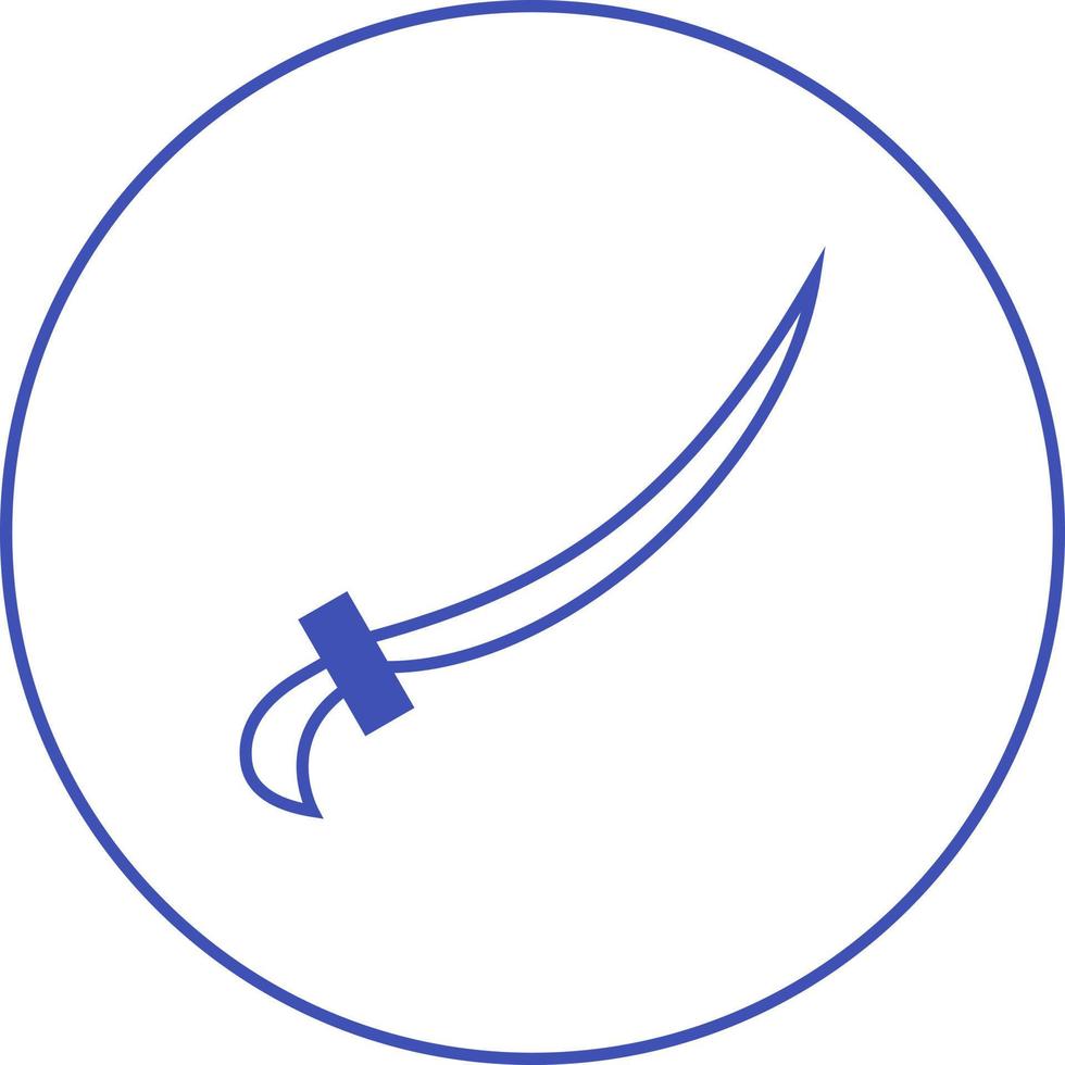 Beautiful Arabic Sword Line Vector Icon