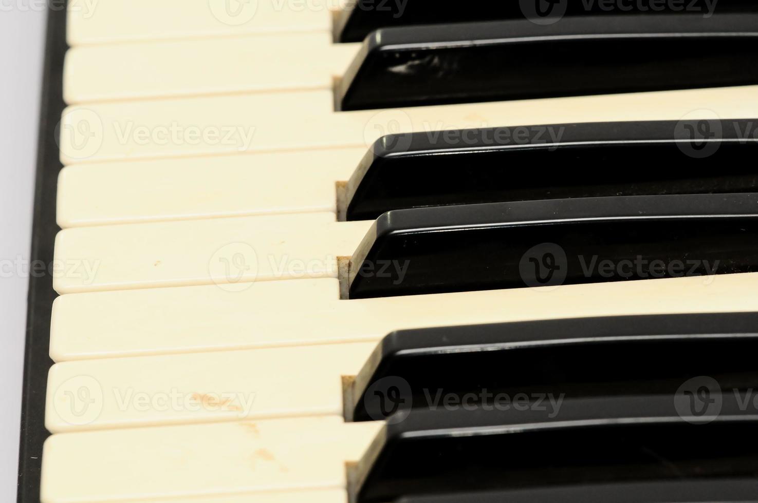 Piano keyboard closeup photo