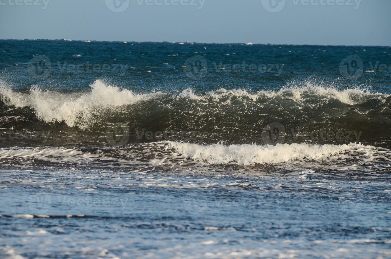 View of huge sea waves photo