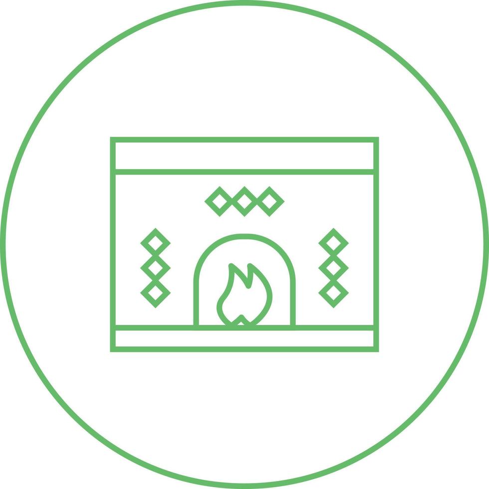 Beautiful Fireplace Line Vector Icon